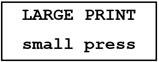 LARGE PRINT small press